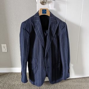 Suitsupply Jort Linen Blue Pinstripe Suit